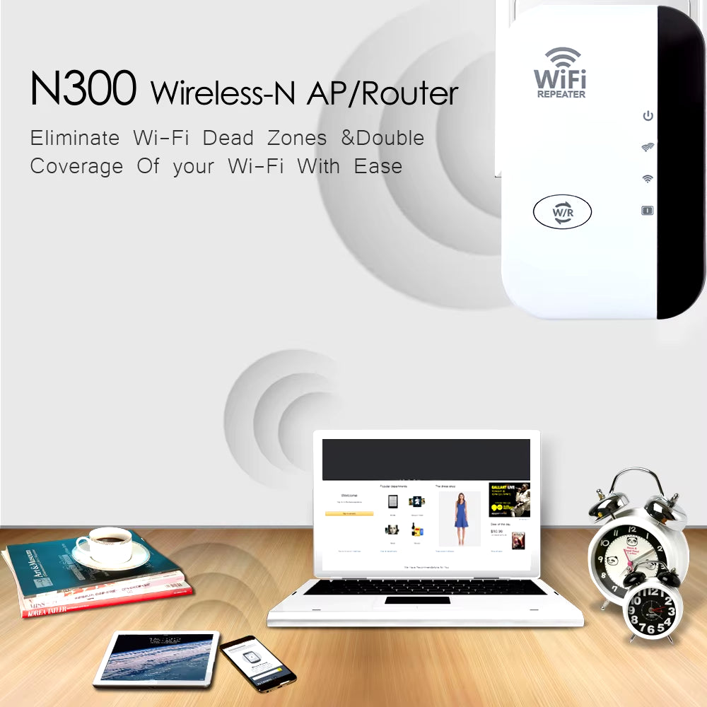 300Mbps WiFi Repeater – Boost Signal & Coverage